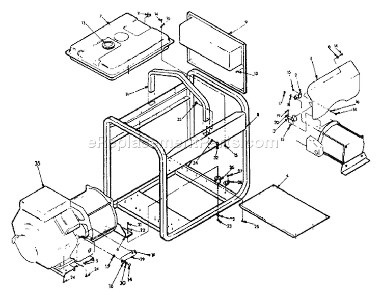 Page B Diagram and Parts List for 9162-7  Briggs and Stratton Generator